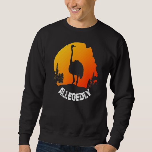 Vintage Retro Ostrich Trui (Voorkant)