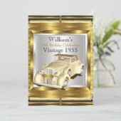 Vintage Retro Oude Auto Gatsby Deco Feest Kaart (Staand voorkant)