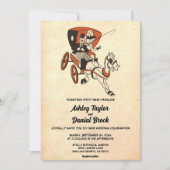 Vintage Retro Oude Landelijke Stijl Bruidspaar Tro Kaart (Voorkant)