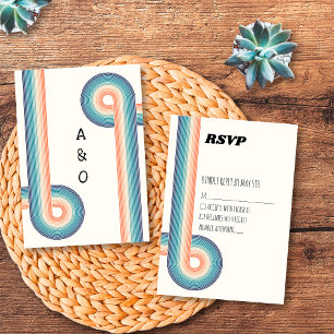 Vintage Retro Oude Stijl 70er Jaren Trouw RSVP Kaa Kaartje