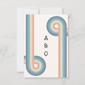 Vintage Retro Oude Stijl Jaren 70 Trouw-RSVP-Kaart RSVP Kaartje (Achterkant)