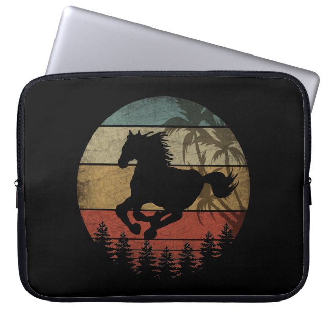 VINTAGE RETRO PAARD LAPTOP SLEEVE (Voorkant)