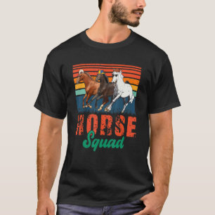 Vintage Retro Paard Team Drie Paarden Zonnebril T-shirt