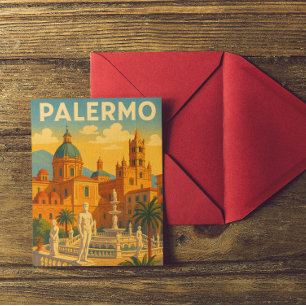 Vintage Retro Palermo Sicilië Italië Briefkaart