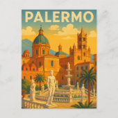 Vintage Retro Palermo Sicily Italy  Briefkaart (Voorkant)