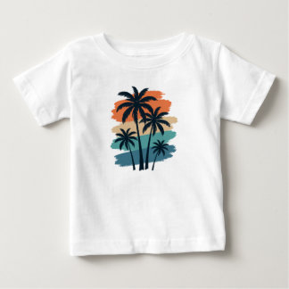 Vintage Retro Palmbomen T-Shirt – Zonsondergang Tr