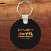 Vintage retro papa dochter team vaderdag sleutelhanger (Voorkant)