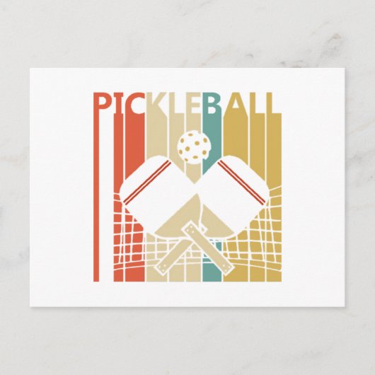 Vintage Retro Pickleball Briefkaart (Voorkant)