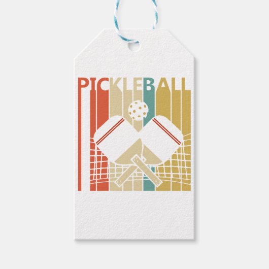 Vintage Retro Pickleball  Cadeaulabel (Voorkant)
