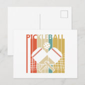 Vintage Retro Pickleball Feestdagenkaart (Voorkant / Achterkant)