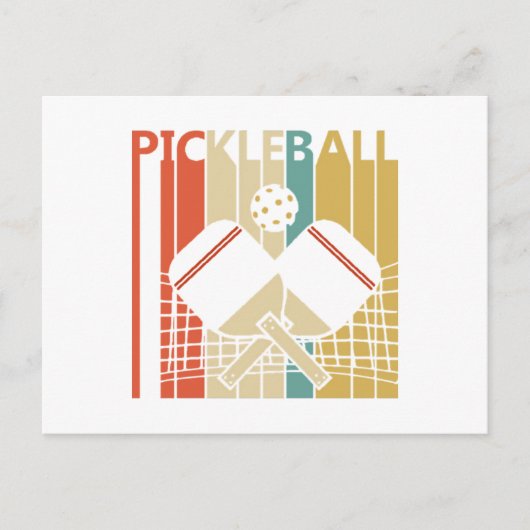 Vintage Retro Pickleball Feestdagenkaart (Voorkant)