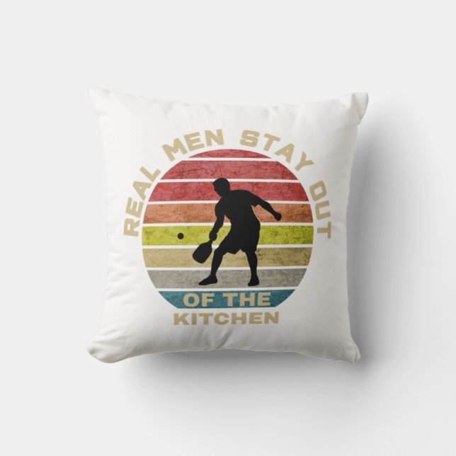 Vintage Retro Pickleball Grappig Kussen (Voorkant)