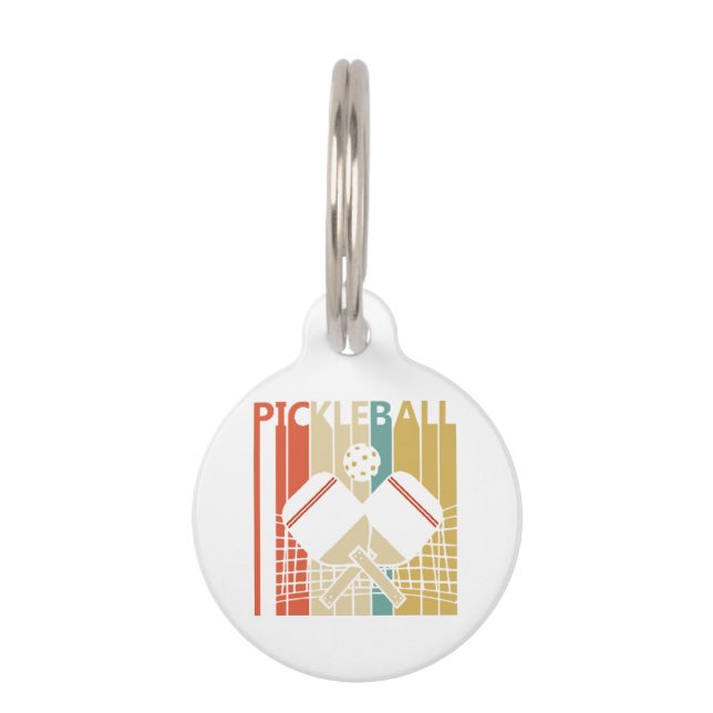 Vintage Retro Pickleball  Huisdierpenning (Voorkant)