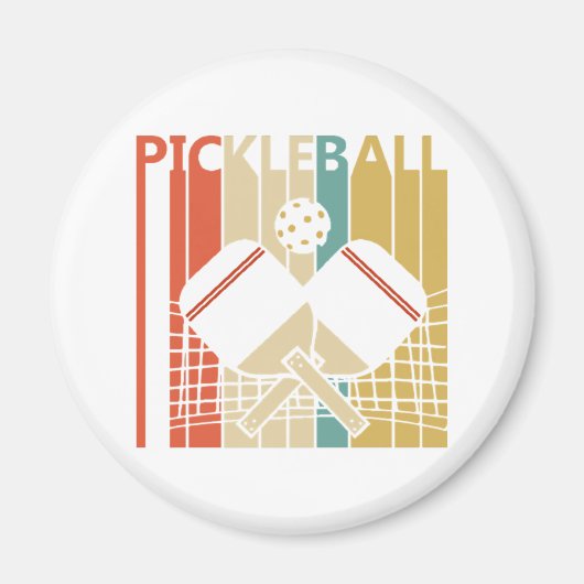 Vintage Retro Pickleball Magneet (Voorkant)