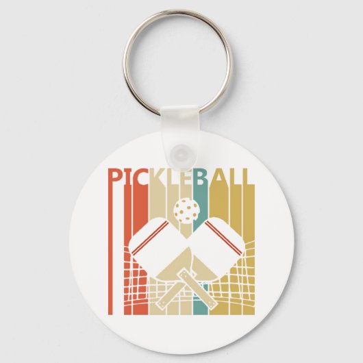 Vintage Retro Pickleball Sleutelhanger (Voorkant)