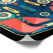 Vintage Retro Pinball Arcade Game Machine Poster (Hoek)
