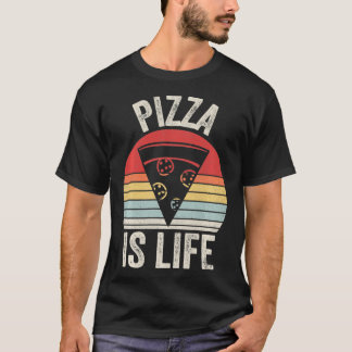 Vintage Retro Pizza is levensecht voor Pizza luier T-shirt