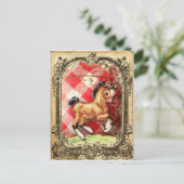 Vintage Retro Pony Briefkaart (Staand voorkant)