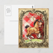 Vintage Retro Pony Briefkaart (Voorkant / Achterkant)