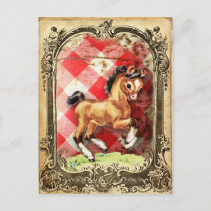 Vintage Retro Pony Briefkaart