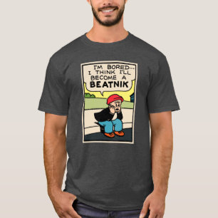 Vintage Retro Pop Art P saai Beatnik Sluggo-stijl T-shirt