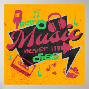 Vintage retro poster tachtig