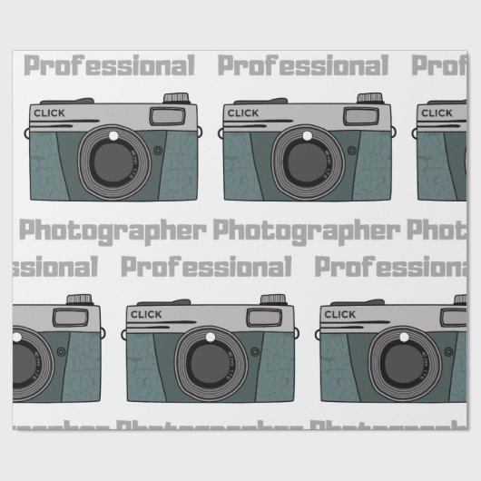 Vintage Retro Professional Photographer Camera Cadeaupapier (Vlak)