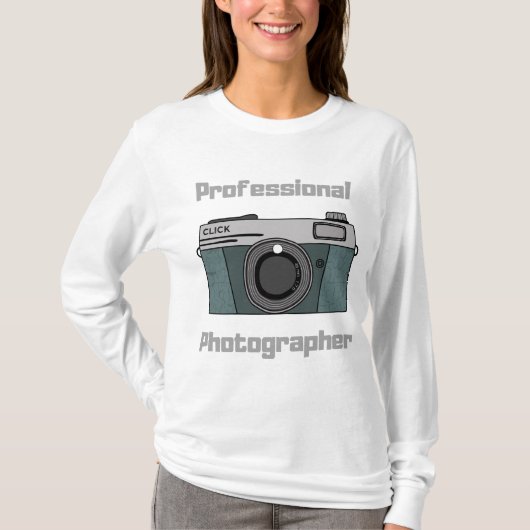 Vintage Retro Professional Photographer Camera T-shirt (Voorkant)