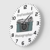 Vintage Retro Professionele Fotograaf Camera Grote Klok (Hoek)
