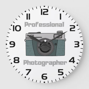 Vintage Retro Professionele Fotograaf Camera Grote Klok