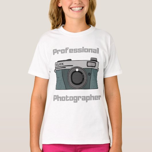 Vintage Retro Professionele Fotograaf Camera T-shirt (Voorkant)