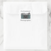 Vintage Retro Professionele Fotograaf Camera Vierkante Sticker (Tas)