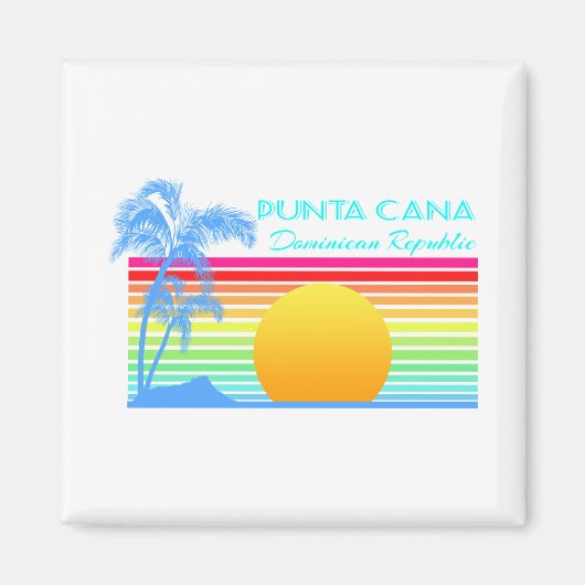 Vintage Retro Punta Cana Magneet (Voorkant)