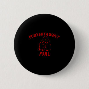 Vintage Retro Punxsutawney Phil Dag van de marmot  Ronde Button 5,7 Cm