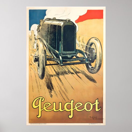 Vintage Retro Raceauto Poster - Ingelijst Niet Ing (Voorkant)