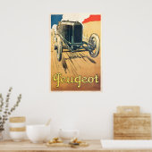 Vintage Retro Raceauto Poster - Ingelijst Niet Ing (Keuken)