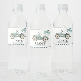 Vintage Retro Raceauto Waterfles Label Etiket
