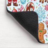 Vintage Retro Red Candy Cane Wonderland Christmas Muismat (Hoek)