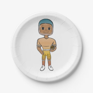 vintage retro regenboog voetbalspeler ombre  papieren bordje