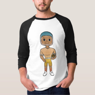 vintage retro regenboog voetbalspeler ombre t-shirt