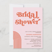 Vintage Retro Rode Roze Bruidsmeisjesfeest Kaart (Voorkant)