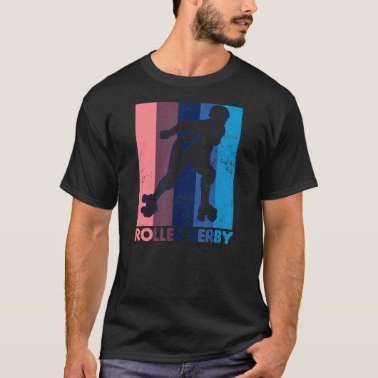 Vintage Retro Roller Derby T-shirt (Voorkant)