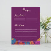 Vintage retro roze familie keuken Recipsplaat (Staand voorkant)