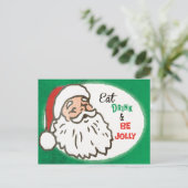 Vintage Retro Santa Christmas Holiday Party Inviag Briefkaart (Staand voorkant)
