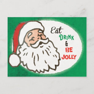 Vintage Retro Santa Christmas Holiday Party Inviag Briefkaart