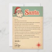 Vintage Retro Santa Letter | Christmas Kaart (Voorkant)