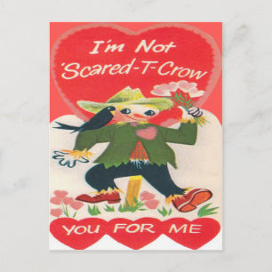 Vintage Retro Scarecrow Valentine Card Feestdagenkaart