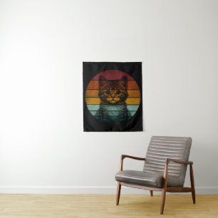 Vintage Retro Schattige Kat Wandkleed