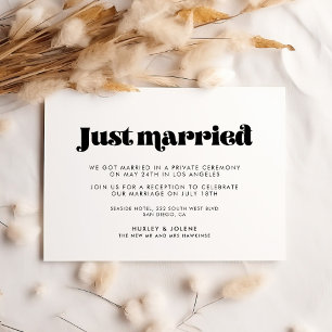 Vintage retro script Net getrouwd aankondiging
