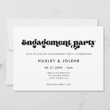 Vintage retro script verlovingspartij